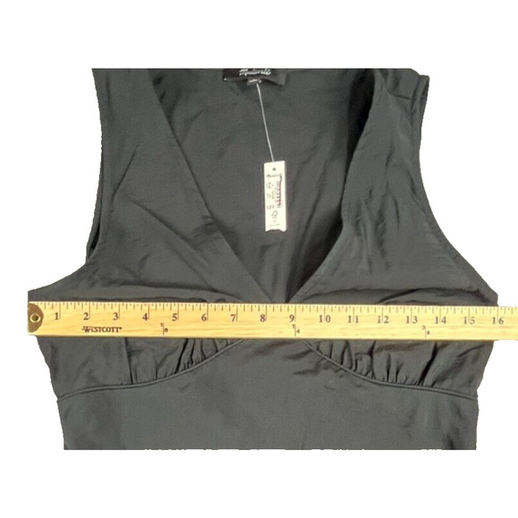 Madewell Ariana Midi Dress Size 0 Black Textured Empire Minimalist 90s Feminine - Picture 6 of 9